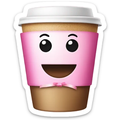 coffee with pink bow sticker