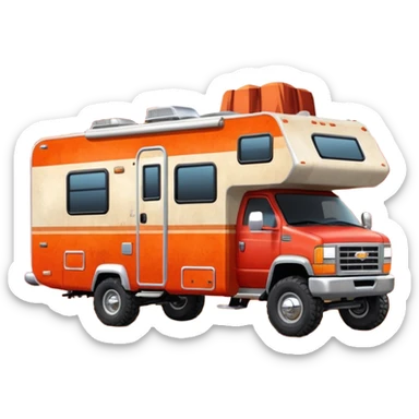 Aerodynamic Streamlined redneck styled motor home rv off-roading rock-climbing 4x4 desert Winnebago party monster truck  sticker