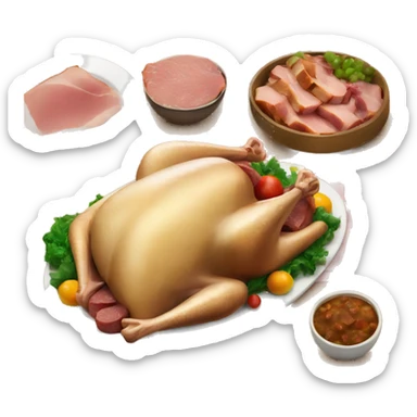 Turkey dinner with ham  sticker