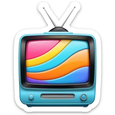 Television with colorful screen sticker
