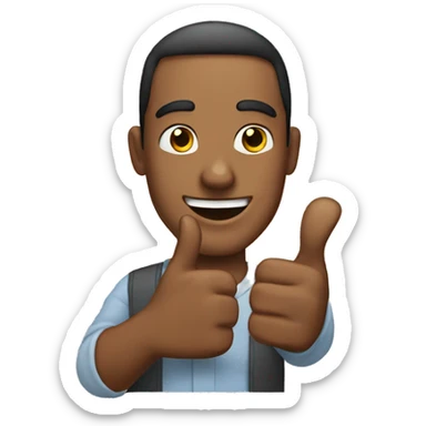 Man who gives a thumbs up sticker