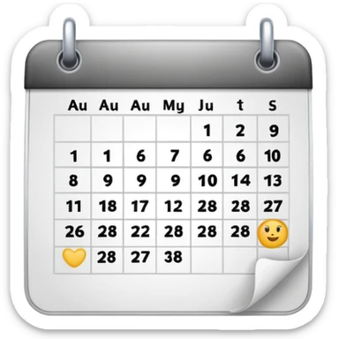Emoji of calendar page for August 18 sticker