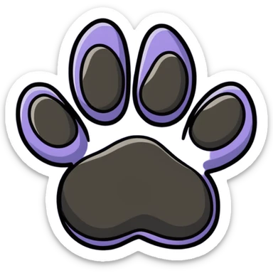 colorful puppy paw print with a border sticker