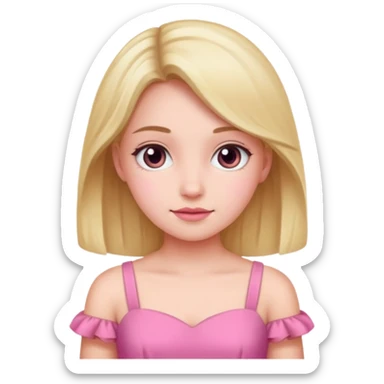 pink dress girl sticker