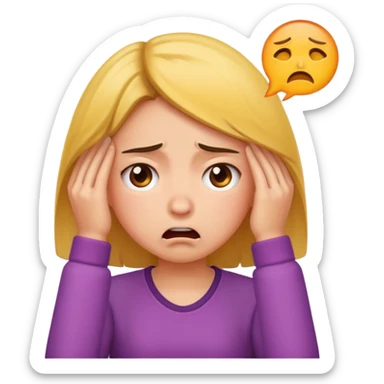 Girl showing frustrated face sticker