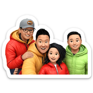 smiling girl with boys ocean sticker