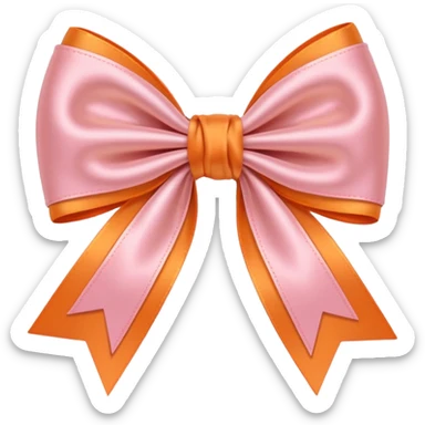Light Pink light orange bow sticker