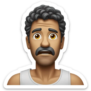 Photorealistic man scratches his head in confusion sticker