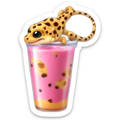 leopard gecko with smoothie sticker