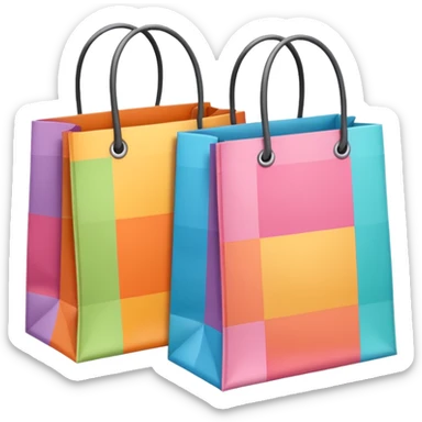 2 aesthetic shopping bag with pattern sticker