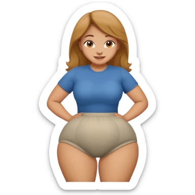 Big Booty girl leaning forward with ass towards viewer holding ass cheeks sticker