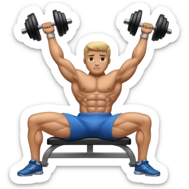
Dumbbell press level with movement while lying down sticker