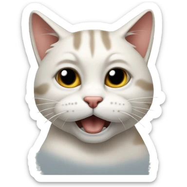 jaw -cat foof - mewing streak - finger on cheek sticker