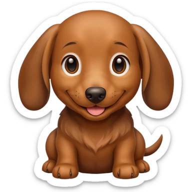 Perrito salchicha marrón sonriendo sticker