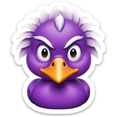 angry purple duck sticker