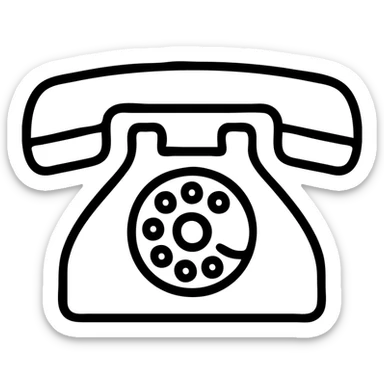 classic rotary telephone icon, minimal lines, icon style sticker
