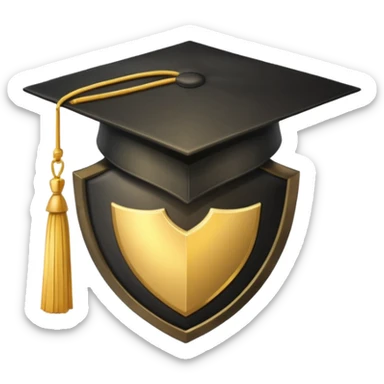 Graduation Cap + Shield sticker