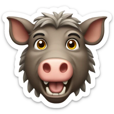 a combination of the boar emoji and the triumph emoji sticker