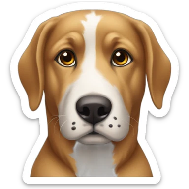 Un volto di cane con gli occhi azzurri di fuori sticker