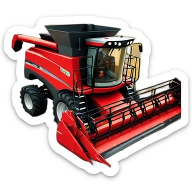 red combine harvester sticker