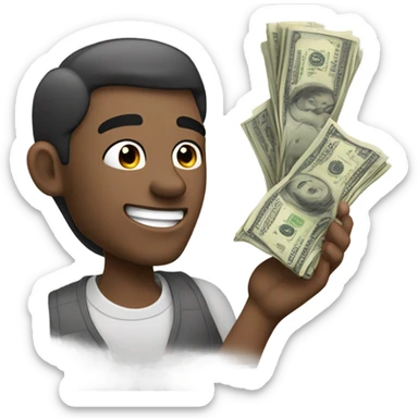 Greedy man that just happens to be darker tone sticker