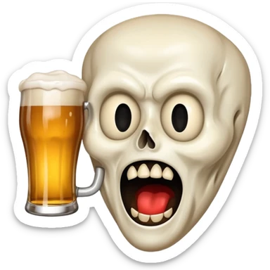 Halloween scream mask with beer sticker