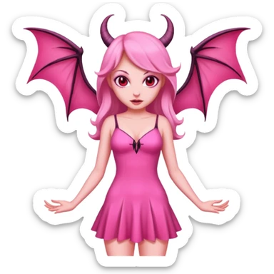 succubus pink dress sticker