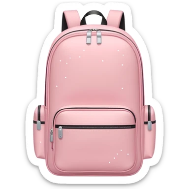 Pack & Go
 travel backpack with small sparkles around it, symbolizing excitement for a new journey. Simple flat style, pastel tones, white background. sticker