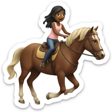 Girl riding a horse  sticker