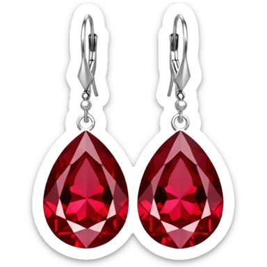 sparkly ruby earrings sticker