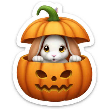 Bunny in a pumpkin sticker