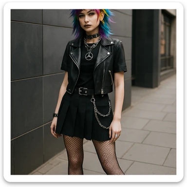 alt girl, modern alternative style, bold look, creative hairstyle sticker