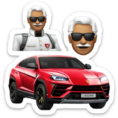 Colonel kfc in a Lamborghini urus sticker