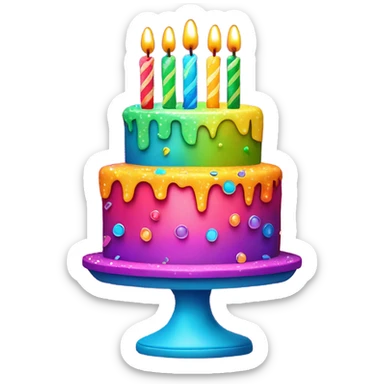 Disco birthday cake sticker