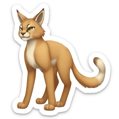 Anthro Sona-Fakemon Lynx-Caracal Full Body sticker