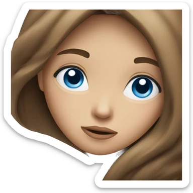 Very Tired pretty girl with long brown hair and blue eyes sticker