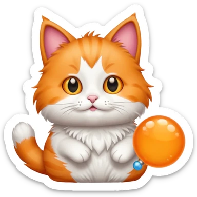 make me a cartoon cat, with some kind of sign or something with the text ‘W Bubble’ on it sticker
