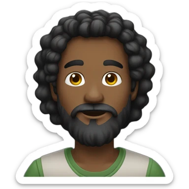 Calvo negro con barba canosa sticker