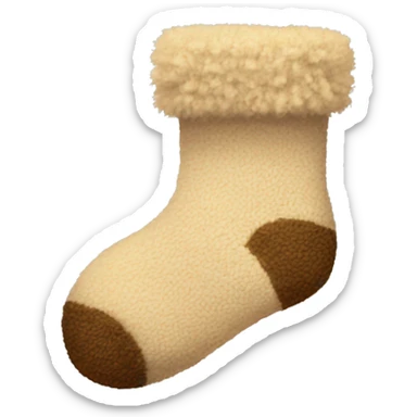 Beige fuzzy socks sticker