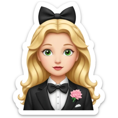Glinda from the Wizard of Oz with suit with bow tie sticker