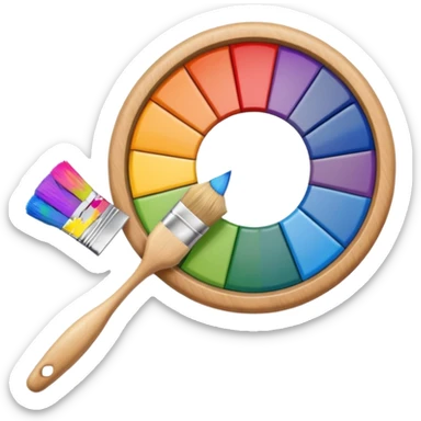 color wheel with paintbrush sticker