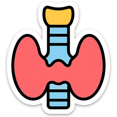 colorful, simple, and clear icon of the human thyroid gland sticker