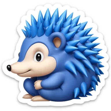  A blue hedgehog with 6 spines only face no whiskers sticker