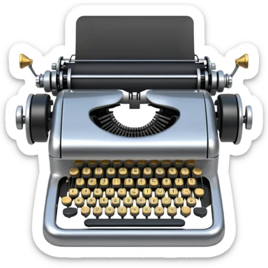 robot typewriter emoji classic typewriter shape sticker