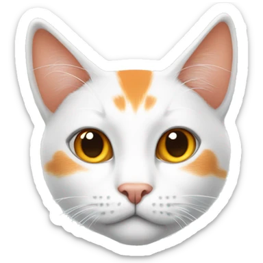 White and orange cat sticker