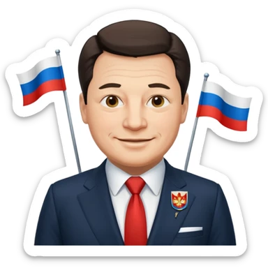 Boris Eltsin and Russian flag sticker