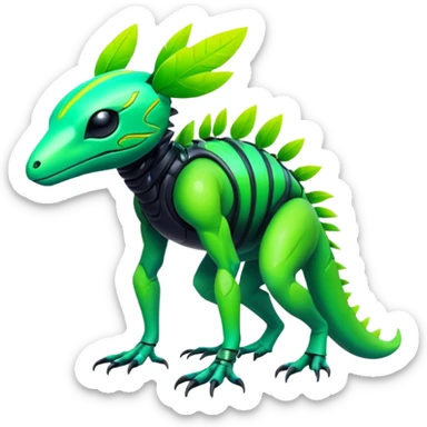 Tropical futuristic lush neon Fionbri-Vernid-creature (full body) sticker