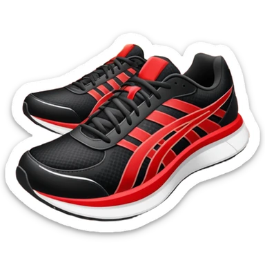 Running shoes placed on a professional track, ready for action. The background features a grand stadium with cheering spectators on the stands. The scene is lit by bright sunlight, highlighting the energy of competitive running. Transparent background enhances focus on the sport. sticker
