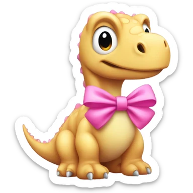 Dinosaur with pink bow sticker