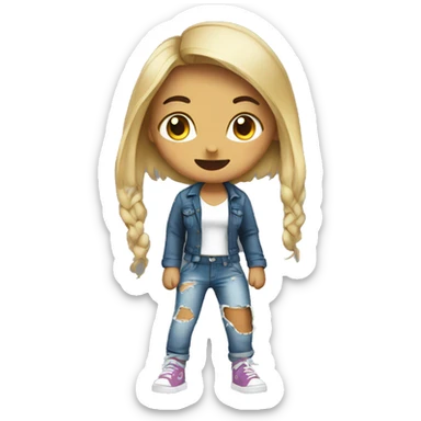 Girl with ripped pants sticker